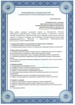 Приложение к свидетельству о допуске к строительным работам Архангельск СРО в строительстве